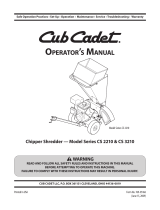 Cub Cadet CS 3310 Chipper Shredder User manual