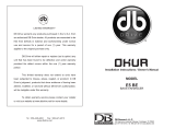 DB Industries Musical Instrument Amplifier Bass Enhancer User manual