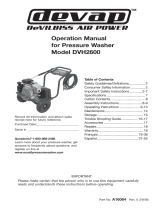 DeVilbiss Air Power Company Devap DVH2600 User manual