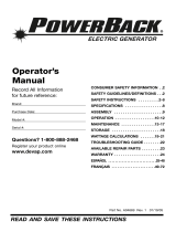 DeVillbiss Air Power Company PowerBack A04669 User manual