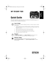 Epson WF-7610 Quick start guide