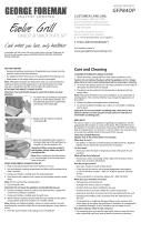 George Foreman GFP84OP User manual