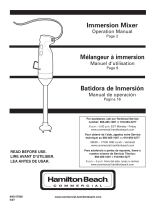 Hamilton Beach HMI200 - Commercial Immersion Handheld Blender User manual