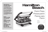 Hamilton Beach Panini Press Gourmet Sandwich Maker 25450 User manual