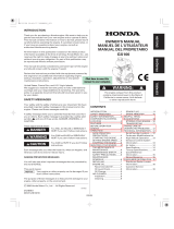 Honda GX100 Owner's manual
