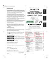 Honda GX 610 standard Owner's manual