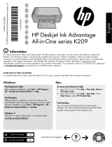 HP (Hewlett-Packard) Deskjet Ink Advantage All-in-One Printer series - K209 User manual