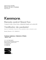 Kenmore 18'' Oscillating Stand Fan w/ Remote Owner's manual