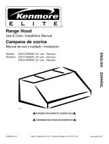 Kenmore Elite 30'' Professional Style Range Hood Shell 51303 Owner's manual