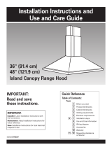 KitchenAid 36" (91.4 cm) 48" (121.9 cm) Island Canopy Range Hood User manual