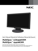 NEC MULTISYNC 1940WCXM User manual