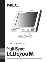 NEC MultiSync® LCD1700M User manual