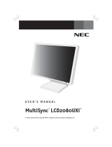 NEC MultiSync LCD2080UXI User manual