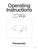 Panasonic PT-D7 User manual