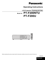Panasonic PT-F200 User manual