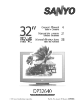 Sanyo DP26640 - 26" Diagonal LCD HDTV 720p User manual