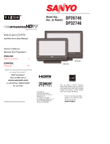 Sanyo DP26746 - 26" LCD TV User manual