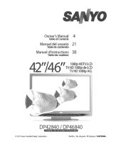 Sanyo DP46840 - 46" Diagonal LCD FULL HDTV 1080p User manual