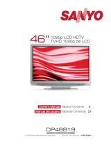 Sanyo DP46819 - 46" Diagonal 1080p LCD HDTV User manual