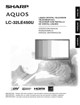 Sharp Aquos LC-32LE450U User manual