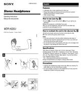 Sony MDR-AS20J User manual