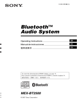 Sony BLUETOOTH MEX-BT2500 User manual