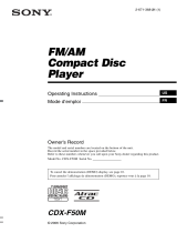 Sony CDX-F50M User manual