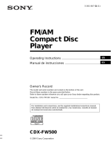 Sony CDX-FW500 User manual