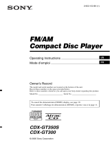 Sony CDX-GT300 User manual