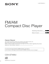 Sony CDX-GT430U Operating instructions