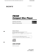 Sony CDX-GT52W Operating instructions