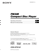 Sony CDX-GT61UI User manual