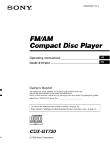 Sony CDX-GT720 User manual