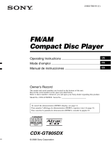 Sony CDX-GT805DX User manual