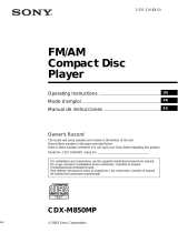 Sony CDX-M850MP Operating instructions