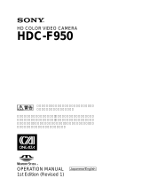 Sony HDC-F950 User manual