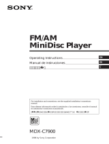 Sony MDX-C7900 User manual