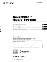 Sony MEX-BT2500 User manual