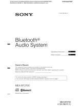 Sony MEX-BT2700 User manual