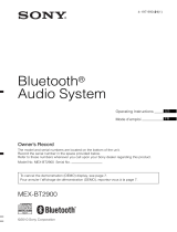 Sony MEX-BT2900 User manual