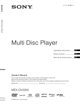 Sony MEX-DV2200 User manual