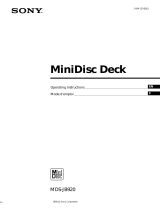 Sony MINIDISC MDS-JB920 User manual