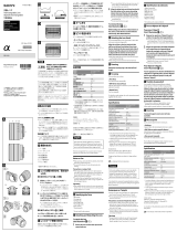 Sony Objectif SEL-1018 Monture E APS-C 10-18 mm F4.0 User manual