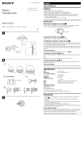 Sony Headphones MDR-EX80LP User manual