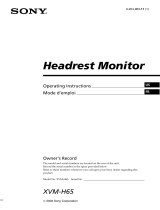 Sony XVM-H65 - Monitor Operating instructions