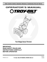 Troy-Bilt Two-Stage Snow Thrower User manual