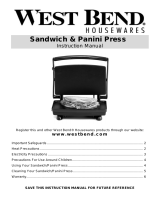 West Bend Sandwich Maker User manual