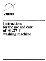 Zanussi SL 27 T User manual