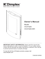Dimplex VCX1525WH Owner's manual