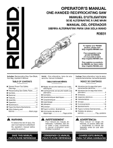 RIDGID One-Handed Orbital Reciprocating Saw User manual